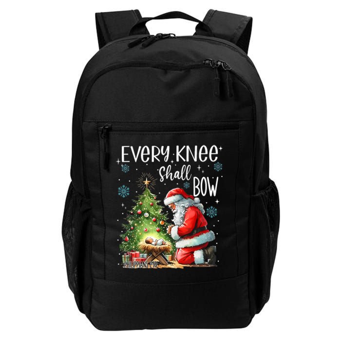 Every Knee Shall Bow Santa Christmas Nativity Scene Xmas Daily Commute Backpack