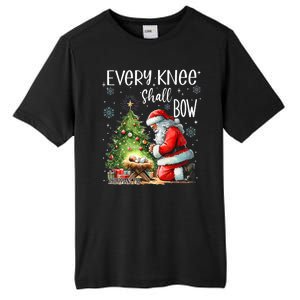 Every Knee Shall Bow Santa Christmas Nativity Scene Xmas Tall Fusion ChromaSoft Performance T-Shirt