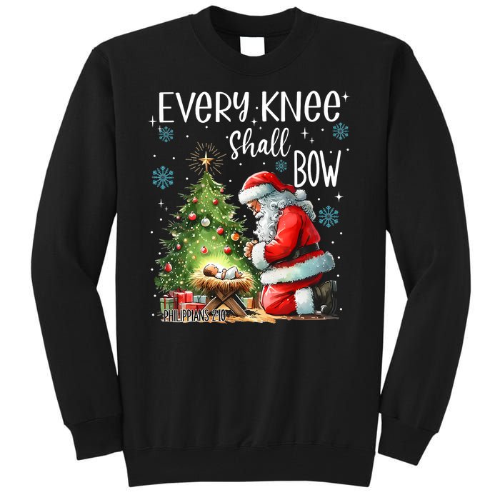 Every Knee Shall Bow Santa Christmas Nativity Scene Xmas Tall Sweatshirt