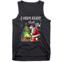 Every Knee Shall Bow Santa Christmas Nativity Scene Xmas Tank Top