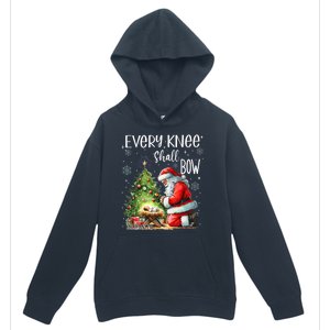 Every Knee Shall Bow Santa Christmas Nativity Scene Xmas Urban Pullover Hoodie