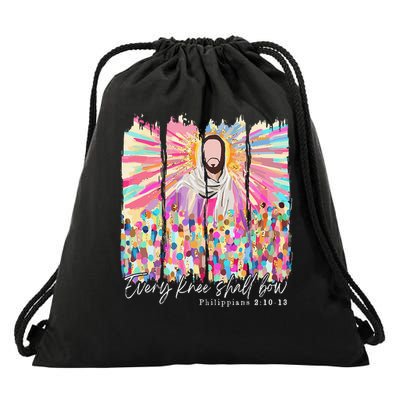 Every Knee Shall Bow Philippians Jesus Christian Easter Drawstring Bag