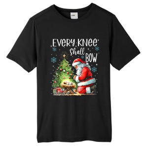 Every Knee Shall Bow Santa Christmas Nativity Scene Xmas Tall Fusion ChromaSoft Performance T-Shirt