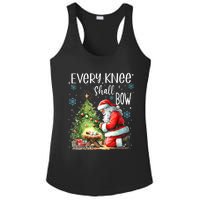 Every Knee Shall Bow Santa Christmas Nativity Scene Xmas Ladies PosiCharge Competitor Racerback Tank