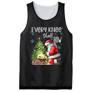 Every Knee Shall Bow Santa Christmas Nativity Scene Xmas Mesh Reversible Basketball Jersey Tank