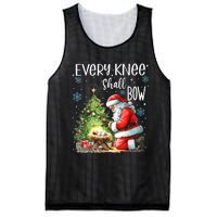 Every Knee Shall Bow Santa Christmas Nativity Scene Xmas Mesh Reversible Basketball Jersey Tank