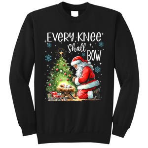 Every Knee Shall Bow Santa Christmas Nativity Scene Xmas Tall Sweatshirt