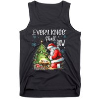 Every Knee Shall Bow Santa Christmas Nativity Scene Xmas Tank Top