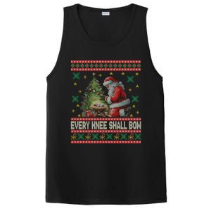 Every Knee Shall Bow Santa Nativity Scene Ugly Christmas Gift PosiCharge Competitor Tank