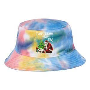 Every Knee Shall Bow Jesus Kneeling Santa Gift Tie Dye Newport Bucket Hat