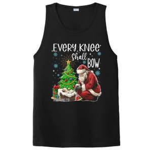 Every Knee Shall Bow Jesus Kneeling Santa Gift PosiCharge Competitor Tank