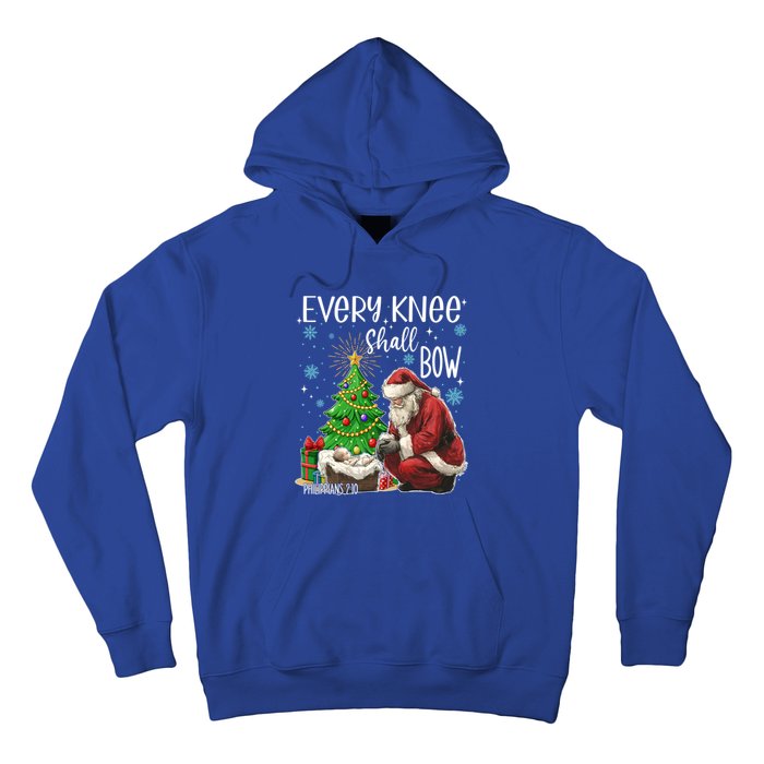 Every Knee Shall Bow Jesus Kneeling Santa Gift Hoodie