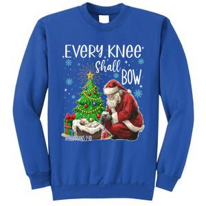 Every Knee Shall Bow Jesus Kneeling Santa Gift Sweatshirt