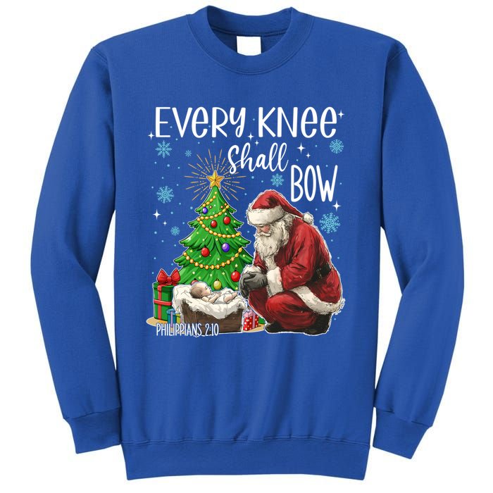 Every Knee Shall Bow Jesus Kneeling Santa Gift Sweatshirt