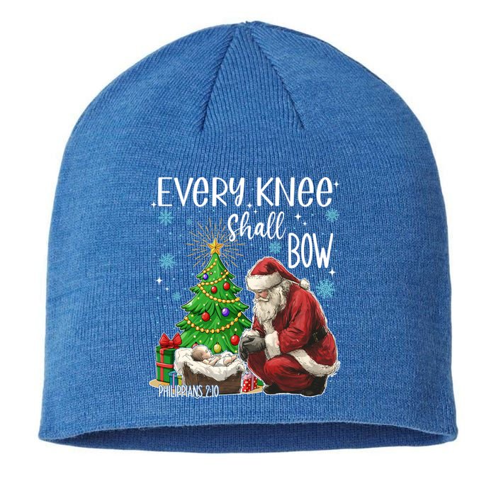 Every Knee Shall Bow Jesus Kneeling Santa Gift Sustainable Beanie