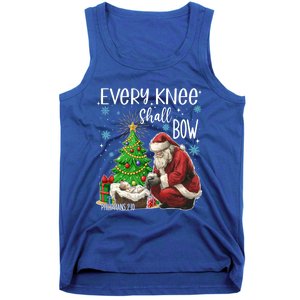 Every Knee Shall Bow Jesus Kneeling Santa Gift Tank Top