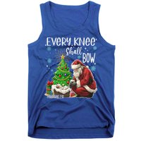 Every Knee Shall Bow Jesus Kneeling Santa Gift Tank Top