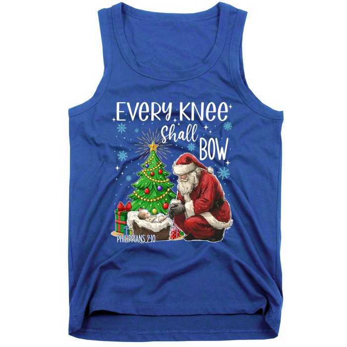 Every Knee Shall Bow Jesus Kneeling Santa Gift Tank Top