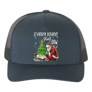 Every Knee Shall Bow Jesus Kneeling Santa Gift Yupoong Adult 5-Panel Trucker Hat