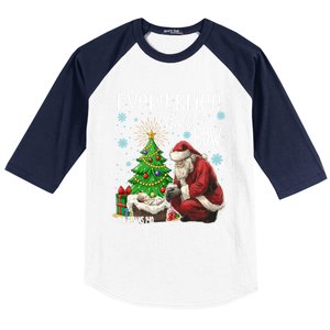 Every Knee Shall Bow Jesus Kneeling Santa Gift Baseball Sleeve Shirt