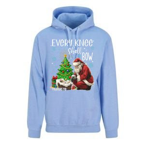 Every Knee Shall Bow Jesus Kneeling Santa Gift Unisex Surf Hoodie