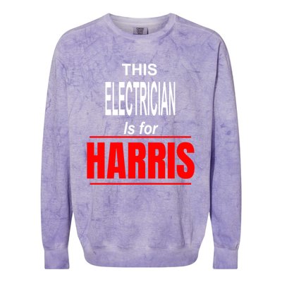 Electrician Kamala Supports Harris President 2024 Harris Gift Colorblast Crewneck Sweatshirt