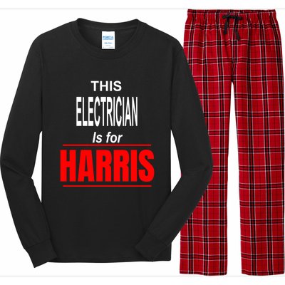 Electrician Kamala Supports Harris President 2024 Harris Gift Long Sleeve Pajama Set