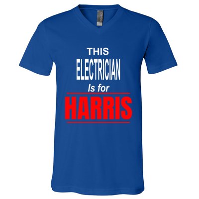 Electrician Kamala Supports Harris President 2024 Harris Gift V-Neck T-Shirt