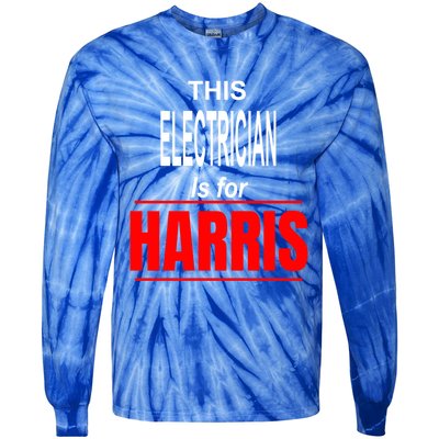 Electrician Kamala Supports Harris President 2024 Harris Gift Tie-Dye Long Sleeve Shirt