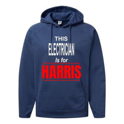 Electrician Kamala Supports Harris President 2024 Harris Gift Performance Fleece Hoodie