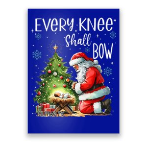 Every Knee Shall Bow Santa Christmas Nativity Scene Xmas Poster