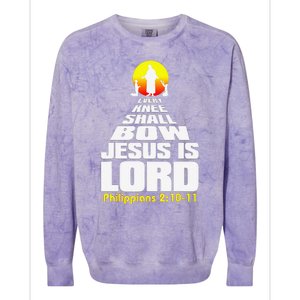 Every Knee Shall Bow Jesus Is Lord Christian Worship Colorblast Crewneck Sweatshirt