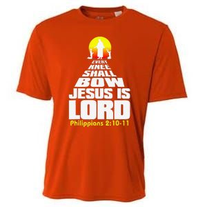 Every Knee Shall Bow Jesus Is Lord Christian Worship Cooling Performance Crew T-Shirt