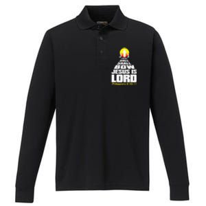 Every Knee Shall Bow Jesus Is Lord Christian Worship Performance Long Sleeve Polo