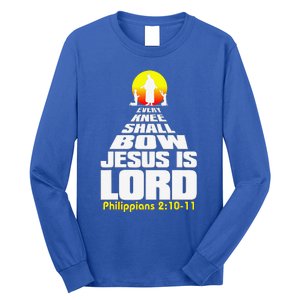 Every Knee Shall Bow Jesus Is Lord Christian Worship Long Sleeve Shirt