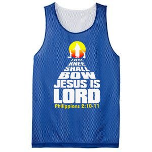 Every Knee Shall Bow Jesus Is Lord Christian Worship Mesh Reversible Basketball Jersey Tank