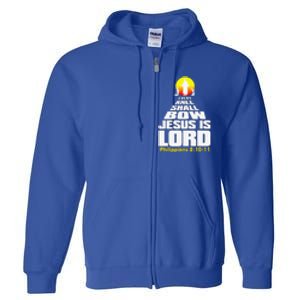 Every Knee Shall Bow Jesus Is Lord Christian Worship Full Zip Hoodie