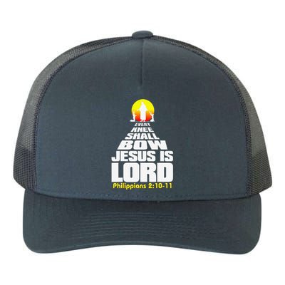 Every Knee Shall Bow Jesus Is Lord Christian Worship Yupoong Adult 5-Panel Trucker Hat