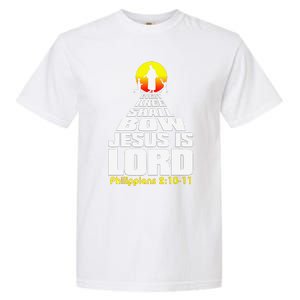 Every Knee Shall Bow Jesus Is Lord Christian Worship Garment-Dyed Heavyweight T-Shirt