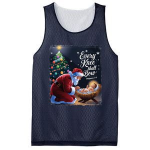 Every Knee Shall Bow Jesus Christian Santa Xmas Christmas Mesh Reversible Basketball Jersey Tank