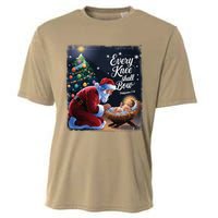 Every Knee Shall Bow Jesus Christian Santa Xmas Christmas Cooling Performance Crew T-Shirt