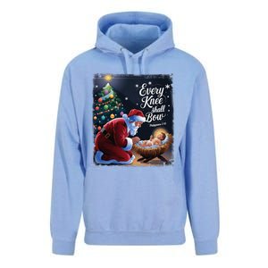 Every Knee Shall Bow Jesus Christian Santa Xmas Christmas Unisex Surf Hoodie