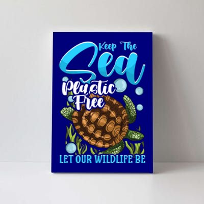 Environtal Keep The Sea Plastic Free Save Wildlife Turtle Gift Canvas