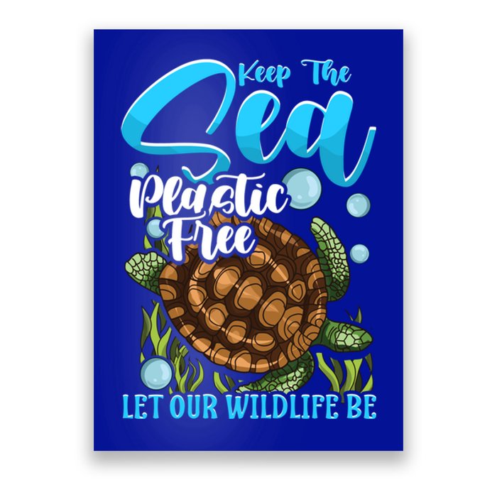 Environtal Keep The Sea Plastic Free Save Wildlife Turtle Gift Poster