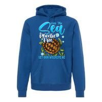 Environtal Keep The Sea Plastic Free Save Wildlife Turtle Gift Premium Hoodie