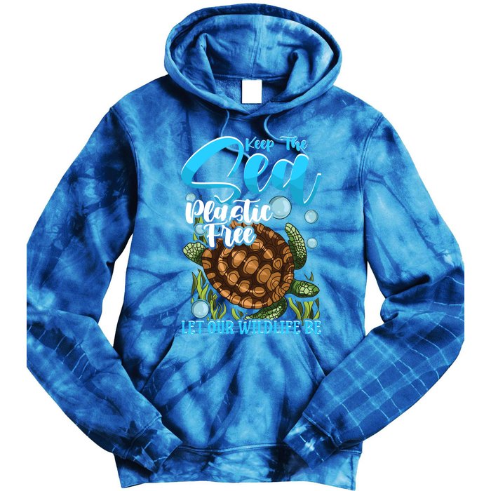 Environtal Keep The Sea Plastic Free Save Wildlife Turtle Gift Tie Dye Hoodie