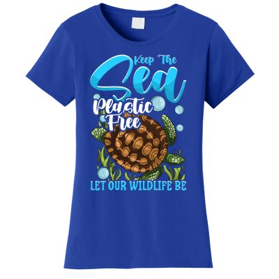 Environtal Keep The Sea Plastic Free Save Wildlife Turtle Gift Women's T-Shirt