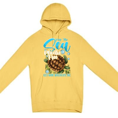 Environtal Keep The Sea Plastic Free Save Wildlife Turtle Gift Premium Pullover Hoodie