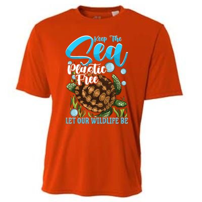 Environtal Keep The Sea Plastic Free Save Wildlife Turtle Gift Cooling Performance Crew T-Shirt