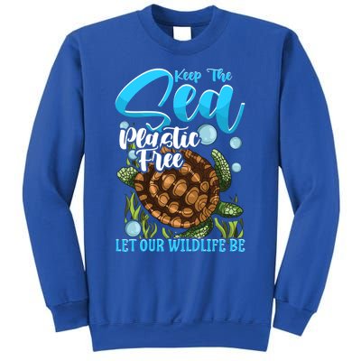 Environtal Keep The Sea Plastic Free Save Wildlife Turtle Gift Sweatshirt